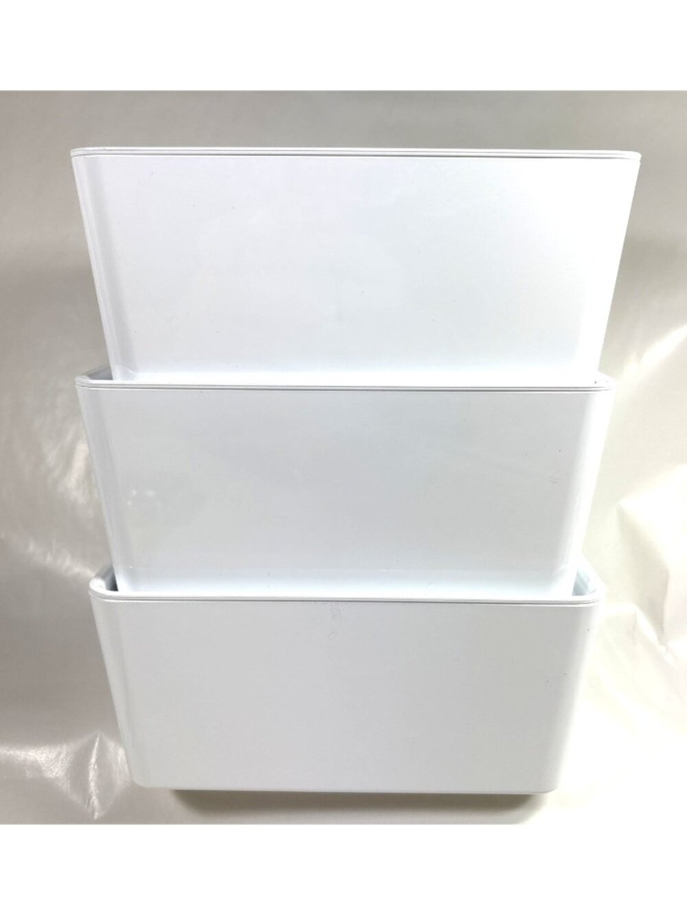 Ikea Kuggis White Stackable Storage Boxes Containers w Lids 5x7x3.75 Small